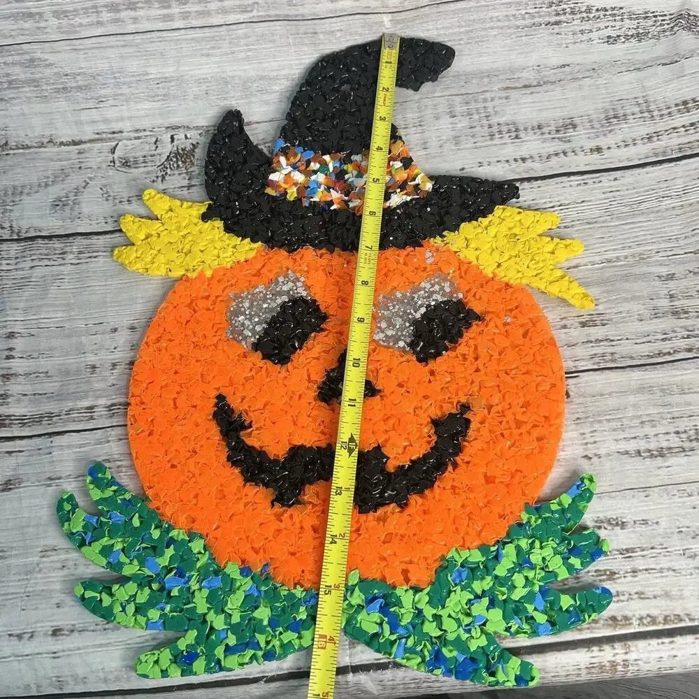 Vintage Halloween Melted Plastic Popcorn‎ Confetti Pumpkin Jack O Lantern